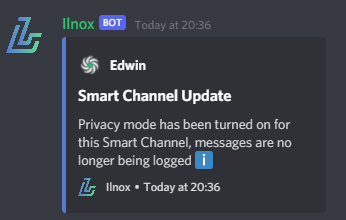 Example Smart Channels privacy mode change.